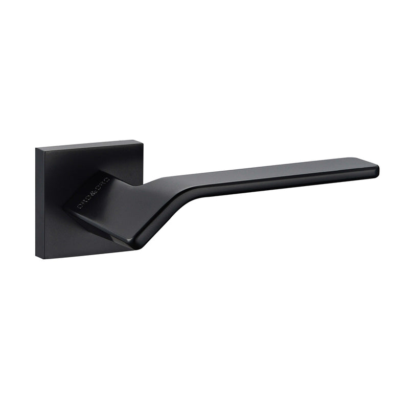 Oro & Oro Frana Lever Door Handle on Square Rose - Matt Black