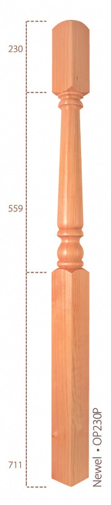 Cheshire Mouldings One Piece Newel Pine 91mm