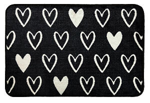 Mighty Mats Supersoft Washable Mat 50 x 75cm Grey Hearts
