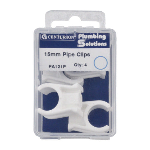 15mm Plastic Snap Fix Pipe Clips (Pack of 4)