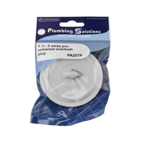 Plug - Sink Bath - White - 1 1/2" - 2" PVC Universal