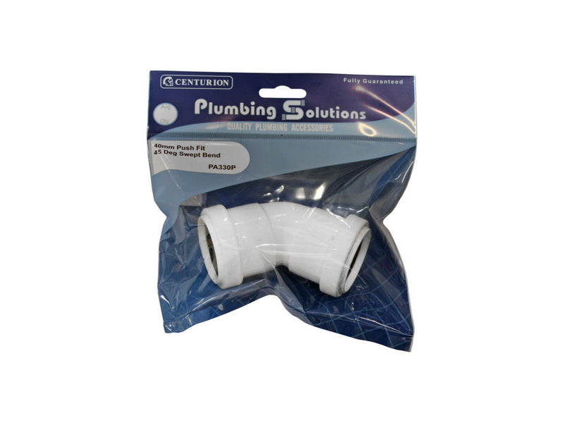 Ps 40Mm Push Fit 45Deg Swept Bend