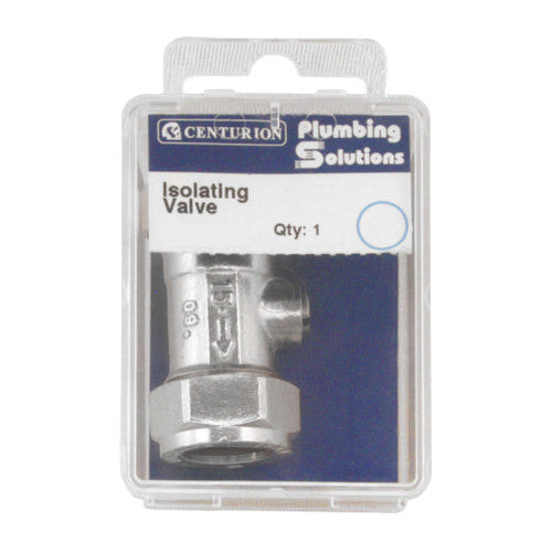 22mm Isolating Value - Screw Type Shut Off - Chrome