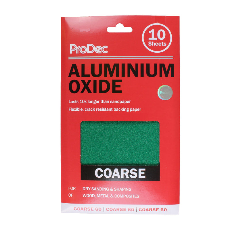 ProDec Green Aluminium Oxide Coarse 10pk sheets, 230mm x 140mm