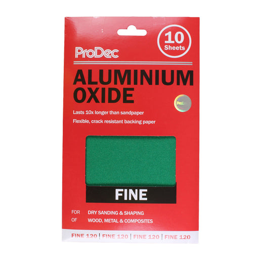 ProDec Green Aluminium Oxide Fine 10pk sheets, 230mm x 140mm