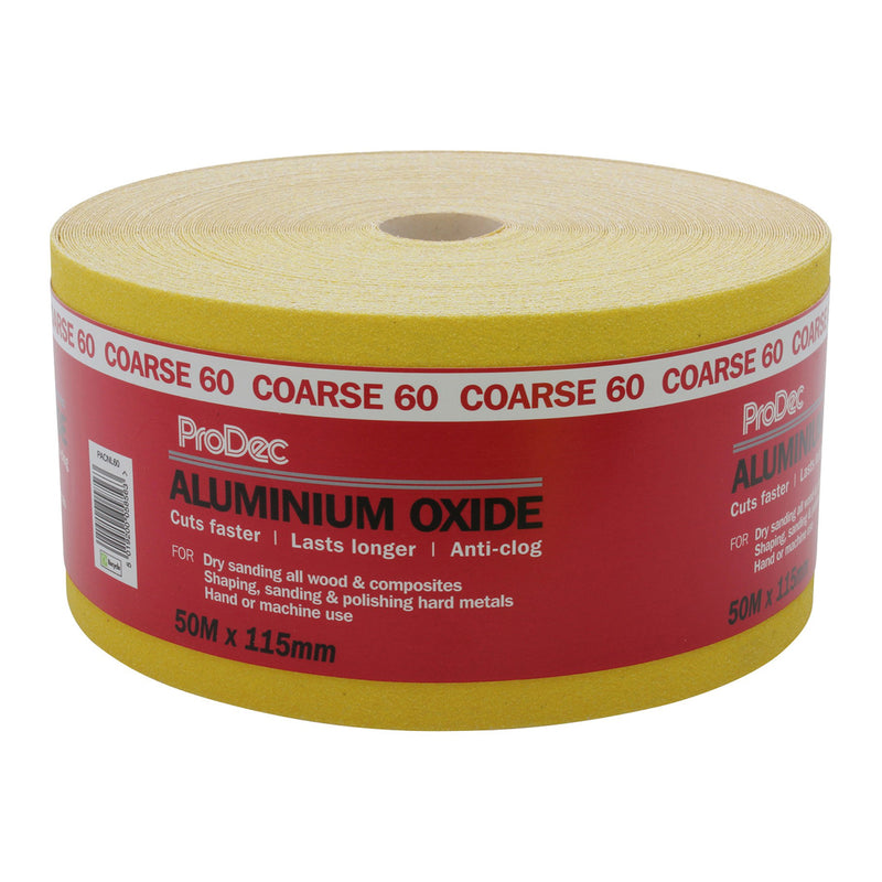 ProDec Yellow Aluminium Oxide 50m Roll 60 Grit Coarse Grade