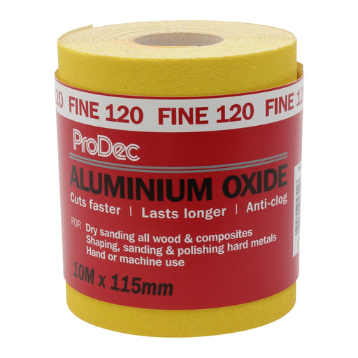 ProDec Yellow Aluminium Oxide 10m Roll 120 Grit Fine Grade