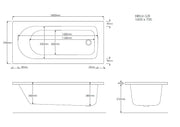 Nova 1600mm x 700mm Single Ended Bath