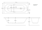 Onyx 1700mm x 750mm Double Ended Bath