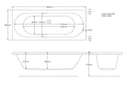 Onyx 1800mm x 800mm Double Ended Bath