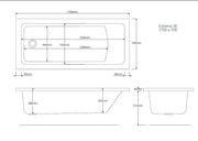 Pinnacle 1700mm x 700mm Single Ended Bath