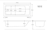Pinnacle 1700mm x 750mm Single Ended Bath