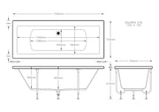 Reflect 1700mm x 750mm Double Ended Bath