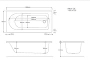 Nova Geode 1500mm x 700mm Single Ended Bath