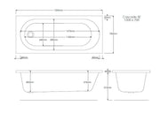 Excel Geode 1500mm x 700mm Single Ended Bath