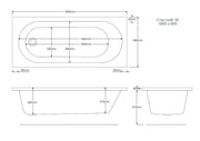 Excel Geode 1800mm x 800mm Single Ended Bath