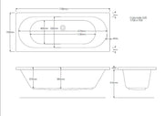 Onyx Geode 1700mm x 700mm Double Ended Bath