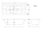 Reflect Geode 1700mm x 700mm Double Ended Bath