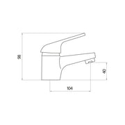 UPSILON CHROME MINI MONO BASIN MIXER       INCL PUW