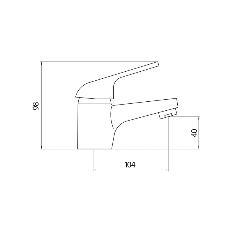 UPSILON CHROME MINI MONO BASIN MIXER       INCL PUW