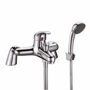 UPSILON CHROME BATH SHOWER MIXER 2TH INCL. SLIDE RAIL & HEAD / WAND. NO BATH WA
