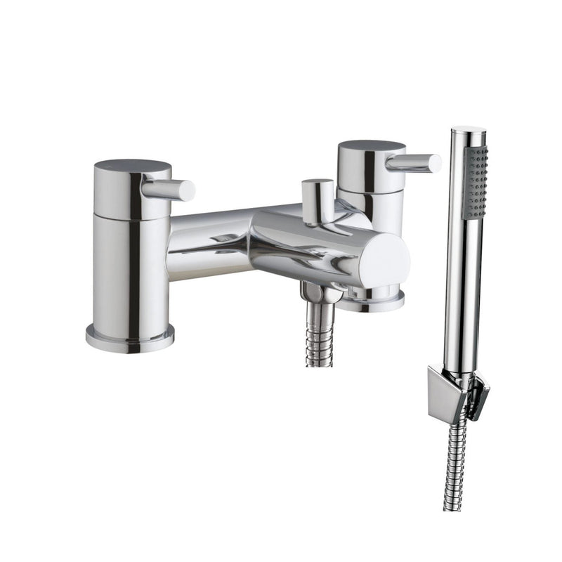 PHI CHROME BATH SHOWER MIXER 2TH INCL.     SLIDE RAIL & HEAD / WAND. NO BATH WA