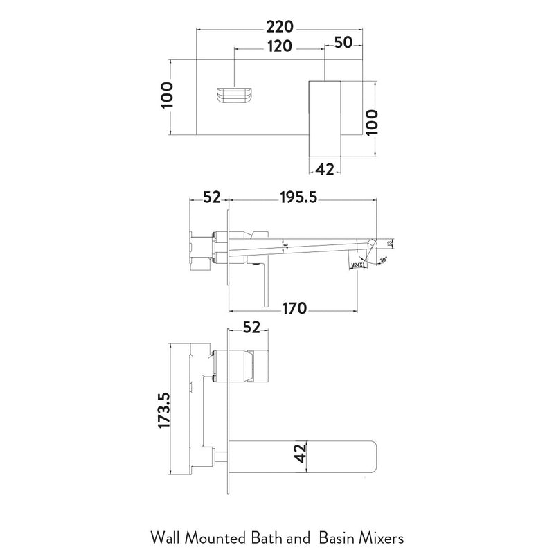 CHI CHROME WALL MOUNTED BASIN FILLER