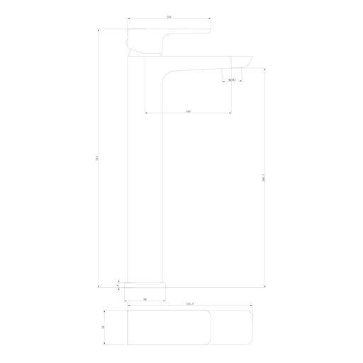 CHI BLACK ELECTROPLATED TALL MONO BASIN    MIXER FOR COUNTERTOP BASINS