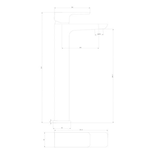 CHI BRUSHED BRASS PVD TALL MONO BASIN      MIXER FOR COUNTERTOP BASINS