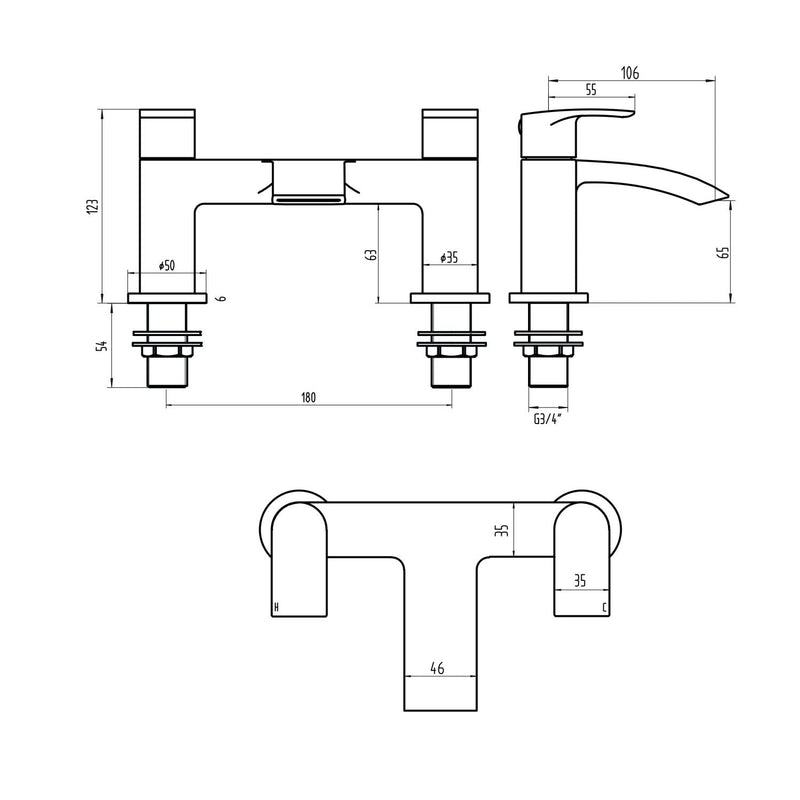 PSI BLACK ELECTROPLATED BATH FILLER 2TH    ONE SPOUT. DOES NOT INCLUDE BATH WAS