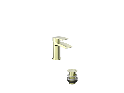 PSI BRUSHED BRASS PVD MINI MONO BASIN      MIXER INCL PUW