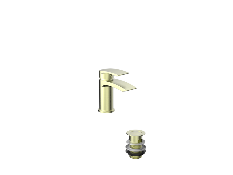 PSI BRUSHED BRASS PVD MINI MONO BASIN      MIXER INCL PUW