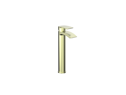 PSI BRUSHED BRASS PVD TALL MONO BASIN      MIXER FOR COUNTERTOP BASINS