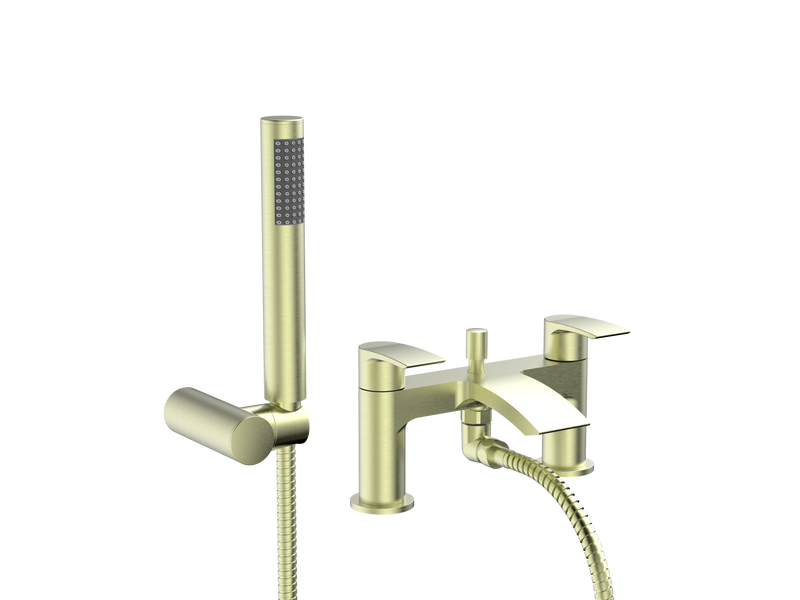PSI BRUSHED BRSS PVD BATH SHWR MXR 2TH INC SLIDE RAIL & HEAD / WAND. NO BATH WA