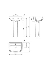 Glade 550mm x 390mm 1 Tap Hole Basin - White