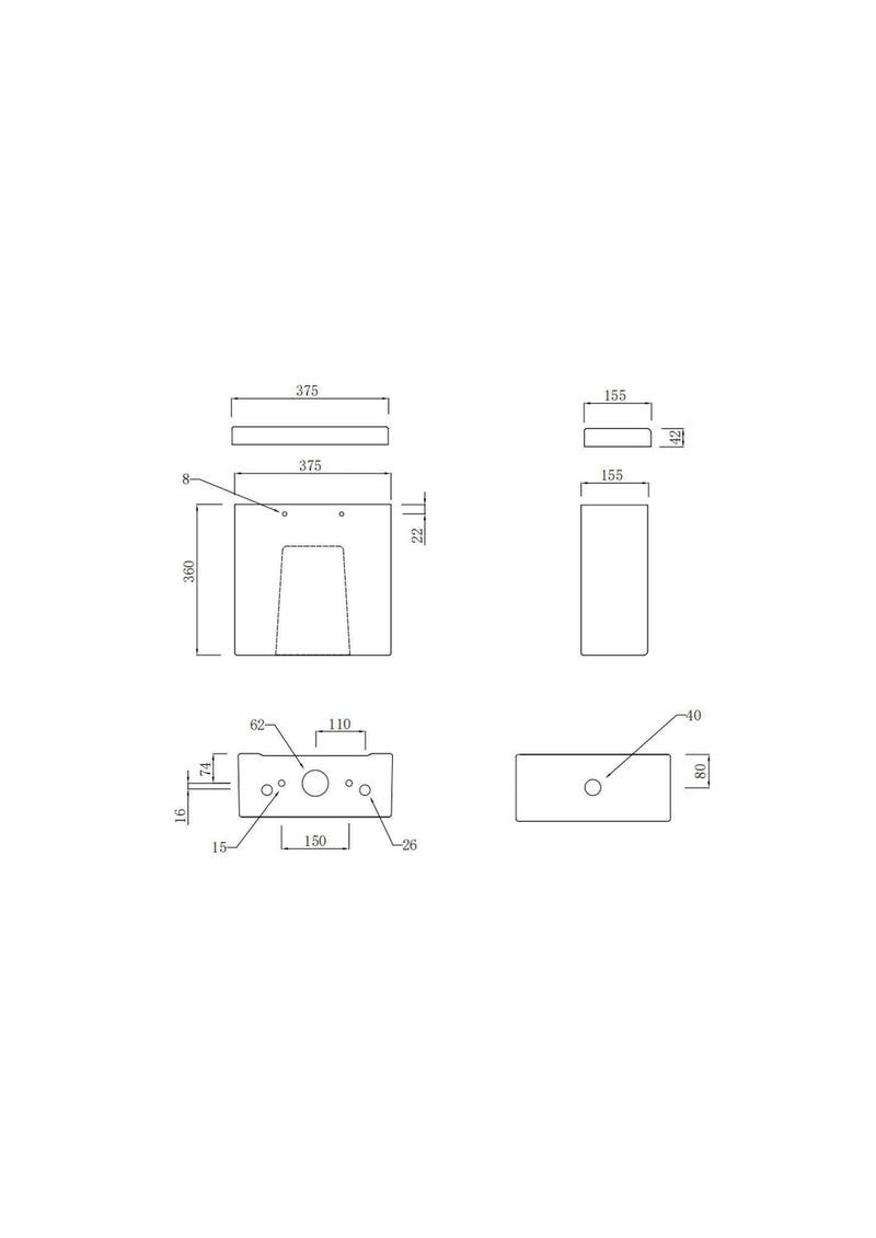 Glade Round 390mm x 375mm 6/4L Dual Flush Cistern & Mechanism - White