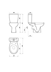 Glade Smooth 390mm x 650mm x 365mm Close Coupled WC Pan - White