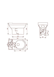 Glade Round 460mm x 645mm x 360mm Comfort Height Close Coupled Open Back WC Pan - White