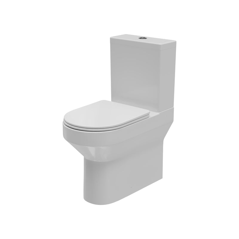 Glade Round 420mm x 645mm x 370mm Rimless Close Coupled Closed Back WC Pan - White