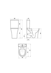 Drift 450mm x 600 x 360mm Rimless Closed Back Comfort Height Close Coupled Pan - White