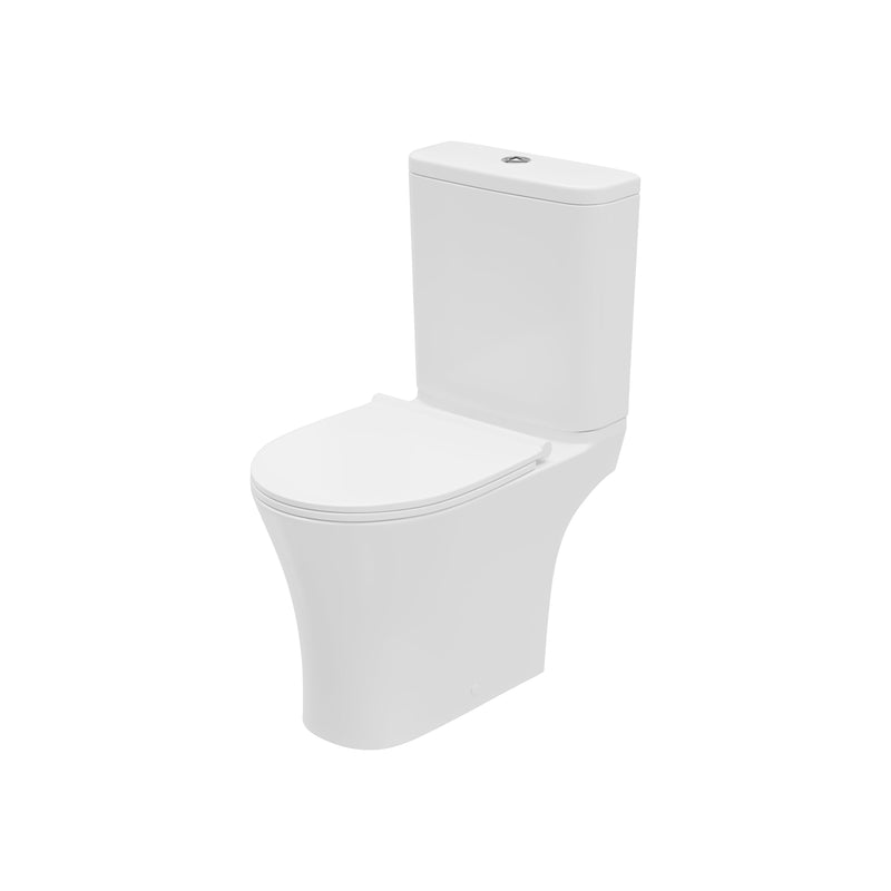 Drift Rimless 400mm x 600mm x 355mm Close Coupled Open Back WC Pan - White