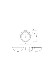 Laguna 450mm x 465mm 1 Tap Hole Corner Basin - White
