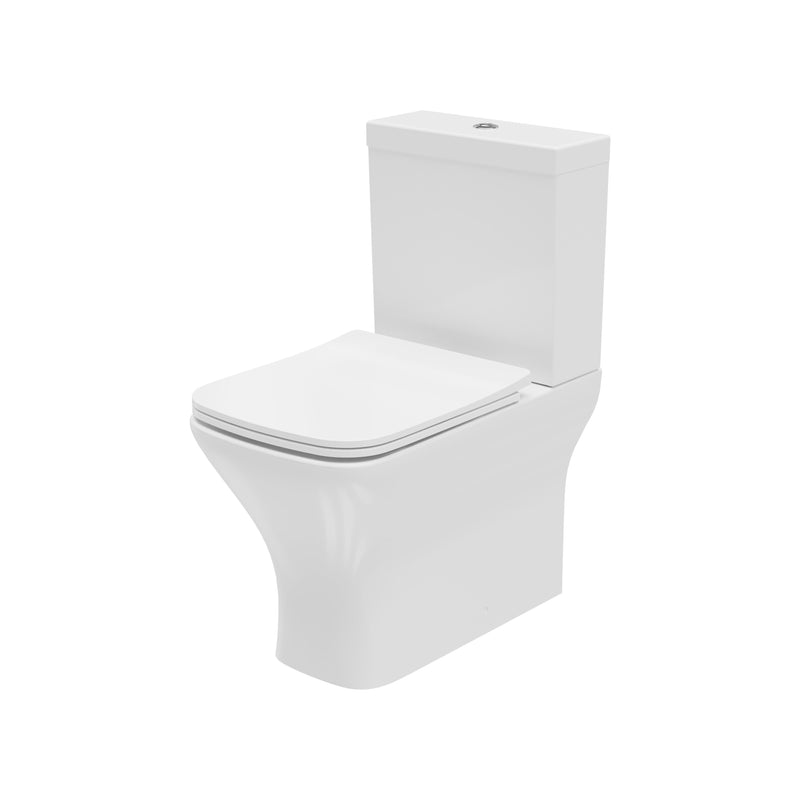Eclipse Square 400mm x 610mm x 360mm Close Coupled Closed Back WC Pan - White