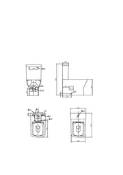Eclipse Square 400mm x 610mm x 360mm Close Coupled Closed Back WC Pan - White