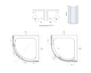 Belmont 6mm x 800mm x 800mm 2 Door Quadrant Shower Enclosure