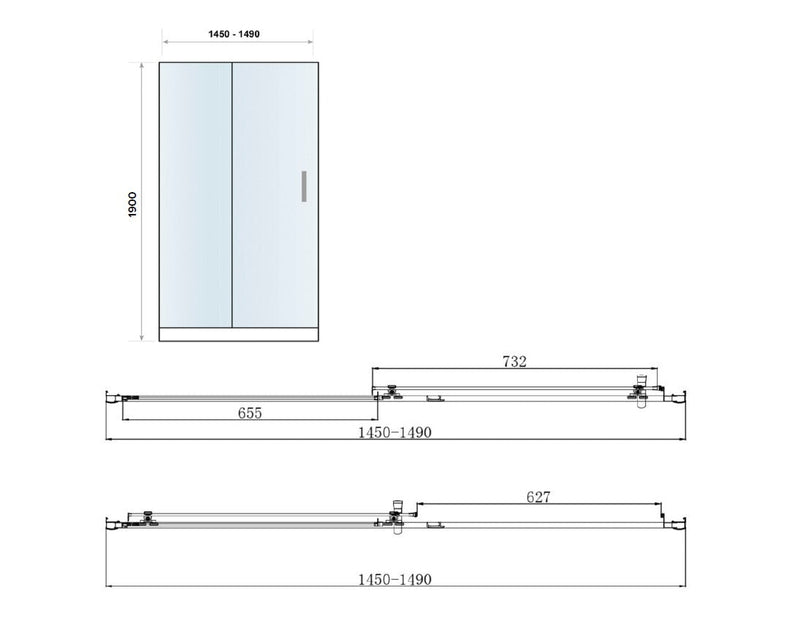Belmont 6mm x 1500mm Sliding Shower Door