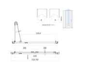 Belmont 6mm x 760mm Bi-fold Shower Door
