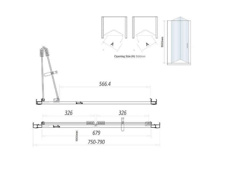 Belmont 6mm x 800mm Bi-fold Shower Door