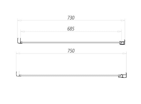 Belmont 6mm x 760mm Side Shower Panel
