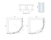 Belmont 6mm x 900mm x 900mm 1 Door Quadrant Shower Enclosure